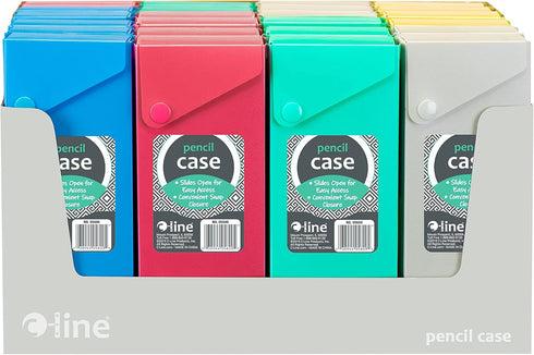 C-Line Slider Pencil Case, Poly, Assorted Colors, Pack of 24 (05600-24)