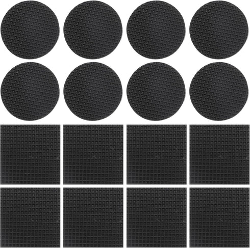 HOOWIFFY 32pcs Black Silicone Furniture Pads Chair Feet Protectors Non-Slip Self-Adhesive Anti-Abrasion Floor