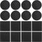 HOOWIFFY 32pcs Black Silicone Furniture Pads Chair Feet Protectors Non-Slip Self-Adhesive Anti-Abrasion Floor
