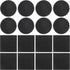 HOOWIFFY 32pcs Black Silicone Furniture Pads Chair Feet Protectors Non-Slip Self-Adhesive Anti-Abrasion Floor