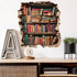 flaxarne 3D Bookshelf Wall Stickers Faux Hole Book Design Decorative PVC Wall Art for Bedroom Living Room Decoration