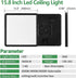 FY WISDOM FLY LIGHTING 16 Inch 36W 3600LM, 3000K/4000K/6000K Square LED Flush Mount Ceiling Light, CCT Selectable,Black