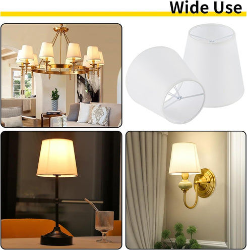 Zapanopan Set 6 Shades,3.5" 5.1" 5.5",Small of Clip-on Mini Chandelier Lamp x x Barrel,Handmade,Traditional