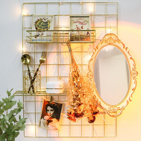 Grid Wire Board for Memo Picture Panel, Wall Decoration for Room Office, Photo Hanging Art Display Organizer