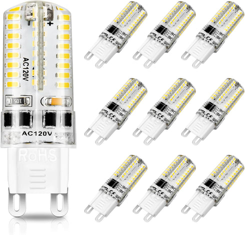 YGS-Tech Dimmable G9 LED Bulbs, 4W (35W Halogen Equivalent), 6000K Daylight White, 10-Pack