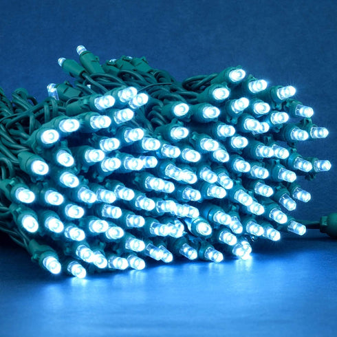 SWEET SHINE Pack 2 Sets 25 100 5mm Commercial Cool White Wide Angle Christmas Lights, of Ft LED Green Wire UL Certified