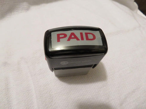 Paid Rubber Stamp Self Inking - Red Ink, Advanced Technology Office Stamps for Business and Personal Use