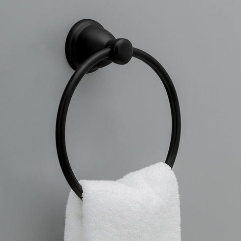 Franklin Brass KIN46-MB Kinla Towel Ring, Matte Black by Franklin Brass