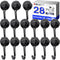 MIKEDE 40LBS Black Magnetic Hooks, Heavy Duty Swivel Swing Hooks for Fridge, Kitchen, Cruise Cabins - 28 Pack