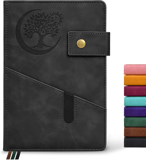 Blank Journal Notebook, A5 Hardcover Leather Sketchbook, 200 Pages Thick Paper for Drawing & Writing