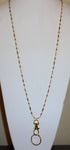 Hidden Hollow Beads Stainless Steel Lanyard and Badge Holder, 34 inches, Made in USA, Non-Breakaway Option