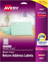 Avery Printable Return Address Labels with Sure Feed, 0.5" x 1.75", Matte Clear, 2,000 Blank Mailing Labels