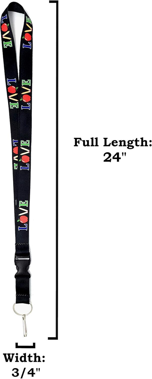 School Lanyards for Teacher | Keychain for School ID Badge and Keys | Durable Polyester Novelty Necklace