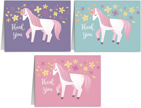 Little Notes by Comptime Unicorn Thank You Cards (12 Cards and Blank Envelopes)