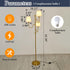 Dimmable 3 YYJLX Modern Floor Lamp with Switch Light Tree Standing Tall Lamp with Linen Drum Shade Mid Century Gold