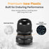 50pcs 1/2" IP68 Grommet QILIPSU NPT Cable Gland Waterproof Nylon Cable Pass Through Cord Grip Connector Strain Relief