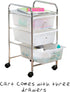 Honey-Can-Do 3-Drawer Plastic Storage Cart on Wheels, Silver
