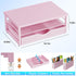 2 2-Tier gianotter Wood Monitor Stand Riser, Desk Organizer with Drawer and Pen Holders, Workspace Organizer for Office