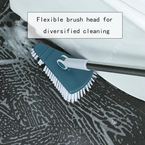 37" Tub Cleaner Brush with Long Handle, Extendable Tub Scrubber with Locking Head, No Scratch Shower Cleaning Brush