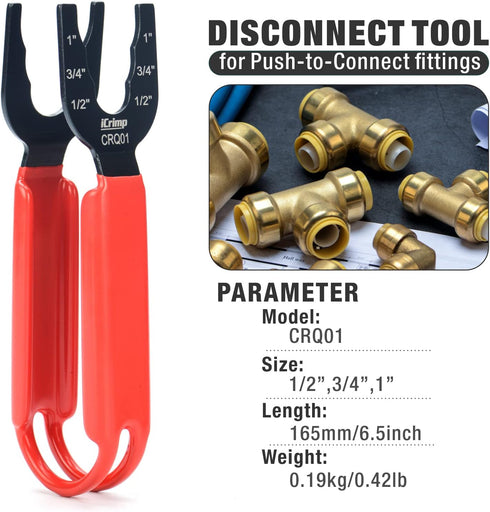 iCrimp Push-to-Connect Tool for Brass-Push Fittings, Multi-size Combination 1/2", 3/4", 1"-CRQ01