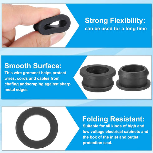 22mm 7/8 Inch Hole,11/16 Inch Grommets, 3Pcs Grommet PATIKIL / Drill ID Rubber Top Hat for Wiring Eyelet Ring Gasket