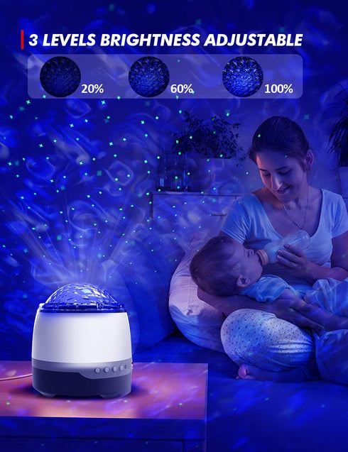 Speaker,8 Galaxy Projector for Bedroom,Star Projector,Remote Control & White Noise Bluetooth Soother