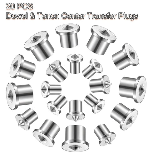 Dowel and Tenon Center Transfer Plugs, 20 Pieces Doweling Centering Pins Drill Hole Tool for Woodworking