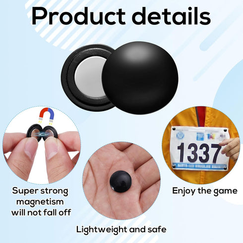 Tinoaly 5 Pairs Magnetic Race Bib Holders, Premium Running Bib Magnets Marathon Race Number Bib Magnets Race Holder