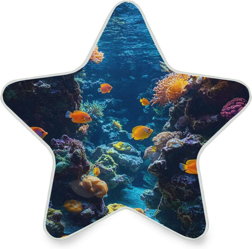 ALAZA Fish Ocean Underwater Coral Reef Star Shaped LED Night Light Dusk