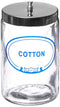 Grafco Glass Sundry Jar Labeled 'Cotton' Medical Dressing Storage