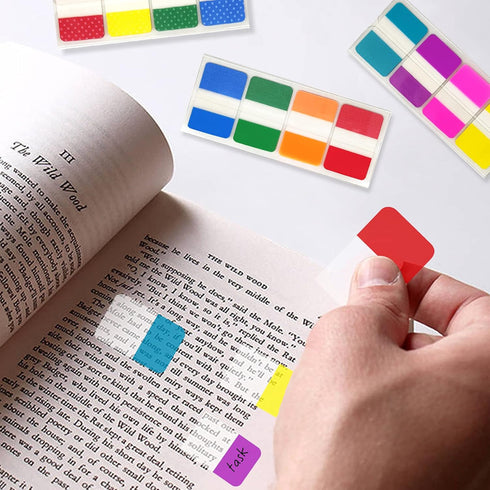 KICNIC Sticky Index Tabs 240 Pcs, 1 Inch Divider Tabs, Self-Adhesive Page Marker Bookmark, 3 Dispensers, 20 Pcs/Color