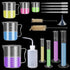 4PCS Plastic Graduated Cylinders Set 10ml 25ml 50ml 100ml, 5PCS Beakers Set 50ml 100ml 250ml 500ml 1000ml