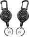 MNGARISTA 2-Pack Heavy Duty Retractable Keychain, 10 OZ Carbon Fiber ID Badge Reel with Clip Strap