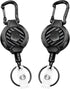 MNGARISTA 2-Pack Heavy Duty Retractable Keychain, 10 OZ Carbon Fiber ID Badge Reel with Clip Strap