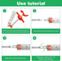 2 Pieces Goat Syringe with 4 Drench Nozzle, Adjustable Dosage, Reusable for Sheep, Dog, Goat, Pig, Cat Feeding