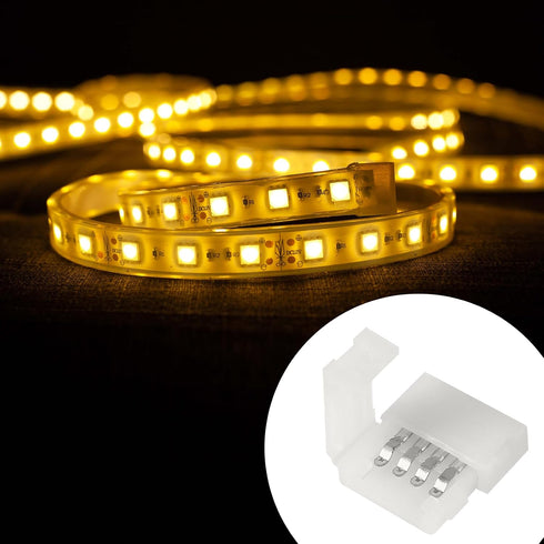 DORHEA 12Pcs 4 10mm/0.39in 5050 LED Strip Connectors Pin Connector Wide LED Tape Light Clips Lights Adapter Connectors