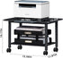 Lerliuo 2-Tier Under Desk Printer Stand, Industrial Mobile Printer Table with Storage Shelf and Steel Frame, Rolling