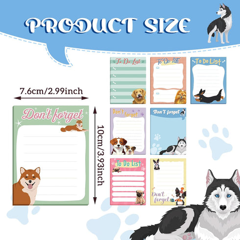 PerKoop 16 Pieces Dog Notepad Small Sticky to Do Notes Dog Funny Cute PET Note Pads Puppy Lover Gifts Dog to Do List Notebook Self Stick Note Pads for Dogs Farm Lover,3 x 4 Inch 480 Sheets
