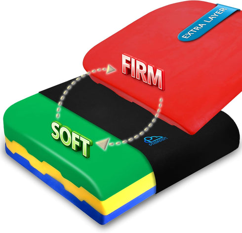 PRIMART Adjustable Memory Foam Seat Cushion, Custom Height & Firmness, Ergonomic Office Chair