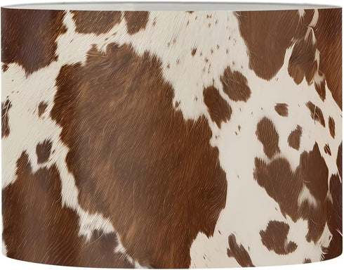 Suhoaziia Brown Cow Print Shade Lampshade Bulb Cover Wall Lamp Candle Shade for