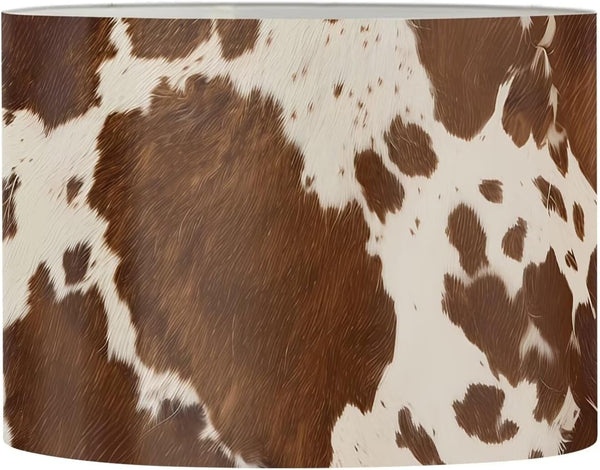 Suhoaziia Brown Cow Print Shade Lampshade Bulb Cover Wall Lamp Candle Shade for
