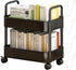 Vobumix 2 Tier Rolling Utility Cart Multi-Functional Storage Trolley with Lockable Wheels Plastic Mobile Storage