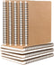 Spiral Notebooks 10Pcs A5 College Ruled Journals Bulk, Kraft Brown Cover, 120 Pages/60 Sheets for Travel