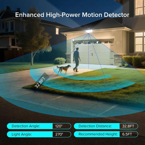 3000LM 238 1 Pack 3-Head 6500K IP65 3 JJX Solar Outdoor Lights LED, Motion Sensor Outdoor Lights, Waterproof Lighting