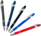 Pack of 5 Rubberized Comfort Soft Touch 2 in 1 Ballpoint Pen with Capacitive Stylus Tip, Black Ink (Assorted)