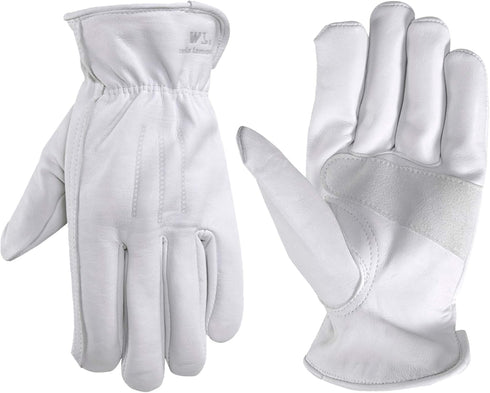 Wells Lamont Men's Full Leather Work Gloves, X-Large (1720XL), Grain Goatskin, Grey, Reinforced Palm