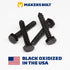 Stainless Steel Black Lag Bolts 1/4" x 1" Hex Lag Screws (25 pcs) 18-8 Stainless Black Oxidized Made in USA