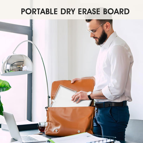 MaxGear Small White Board with Stand - 10" x 10" Double-Sided Magnetic Aluminium Frame Mini Dry Erase Board