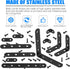 Glarks 134Pcs Black Corner Brace Set, 24Pcs L Shape Bracket, Flat Bracket Metal Joint Plate Fastener with 110Pcs Screws