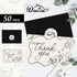 50 Pack Whaline Wedding Thank You Cards Vintage Black Bow Cake Thank You Blank Note Card Greeting Cards with Envelope